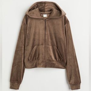 h&m velour zip up